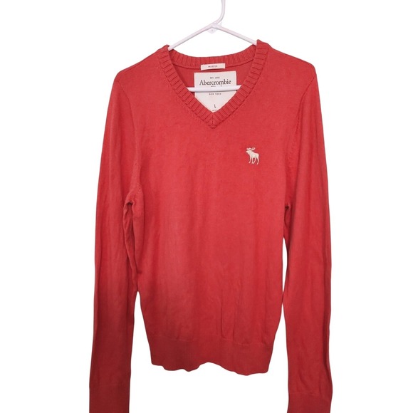 Abercrombie & Fitch Other - Abercrombie & Fitch Sweater Mens L Rust Muscle Fit Cotton Cashmere V-Neck Moose